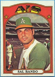 1972 Topps Baseball Cards      650     Sal Bando